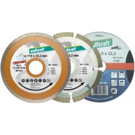 Set 3 dischi per smerigliatrici angolare Wolfcraft