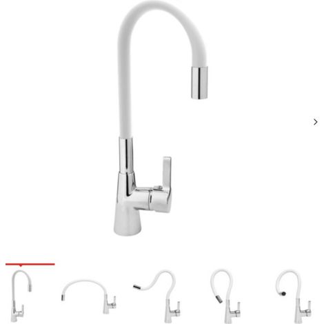 Mitigeur évier avec douchette flexible couleur blanc (1/2)