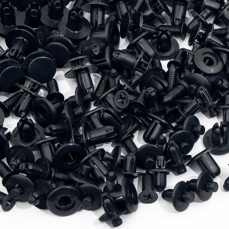 100 pièces de fixations automobiles mixtes : clips, goupilles, rivets, fixations pour pare-chocs, portières et panneaux de garniture. Accessoires auto (1/5)