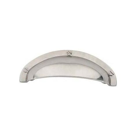 Poignée coquille sella - Hauteur : 31 mm - Entraxe : 64 mm - Décor : Nickelé brillant - Longueur : 85,5 mm - Profondeur : 26,5 mm - Matériau : Zamac - SIRO (1/2)