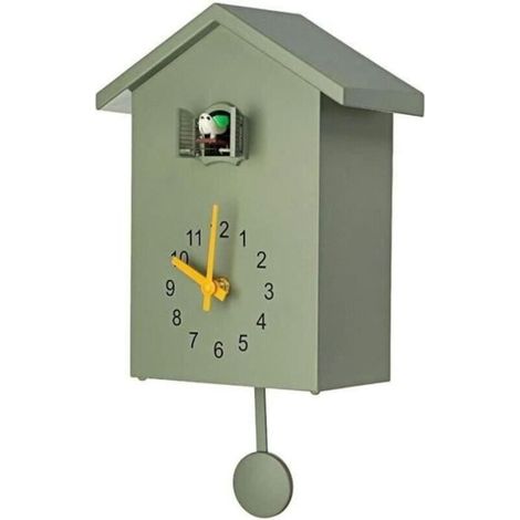 Orologio da parete in stile scandinavo, orologio a cucù da finestra, piccolo orologio con uccellino, adatto per uso domestico