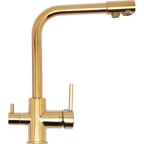 Grifo de cocina giratorio de 360°, fabricado en acero inoxidable duradero. (1/2)