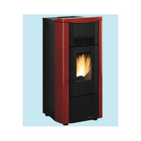 La Nordica Extraflame stufa a pellet Giusy Evo 8,0 kW rivestimento in acciaio bordeaux 200 m riscaldabili (1/5)