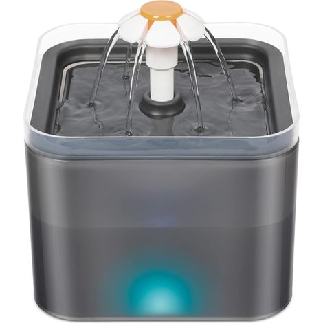 2L Katzenwasserspender, Katzentrinker mit Aktivkohlefilter, superleiser Haustierbrunnen mit LED-Leuchten (grau)