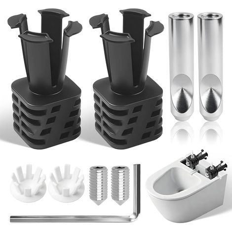 9 Piece Universal Toilet Seat Hinged Toilet Seat Holder with Four Legs Design and Multi-Directional Installation Suitable for New Installation and Renovation of Toilets (1/5)