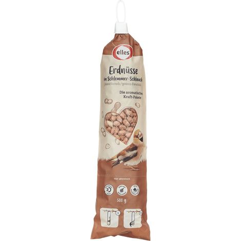 Stroetmann – Elles Erdnüsse im Schlemmerschlauch – Cacahuètes décortiquées en tube à suspendre pour oiseaux sauvages, 500 g (1/3)