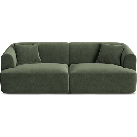 Canapé modulable 3 places en velours vert (1/5)