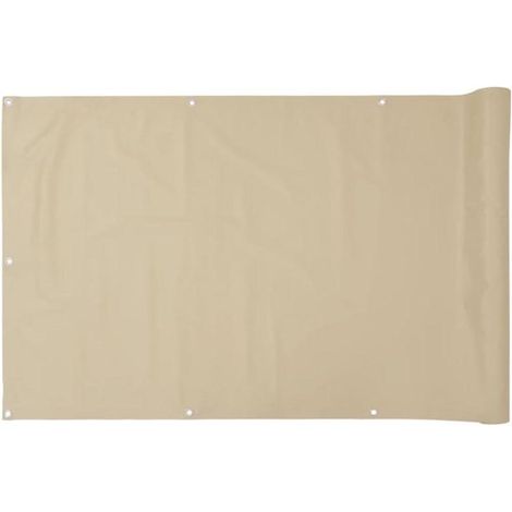 Brise-vue de balcon 90 x 300 cm en tissu Oxford, beige, protection contre le vent et les UV, écran d'intimité compact pour paroi latérale (1/5)
