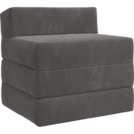 Sofá Cama Plegable Gris oscuro 200 x 70 x 10 cm Terciopelo (1/5)