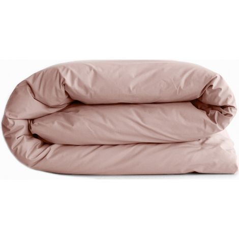 Housse de couette "Manoir" percale pur coton peigné longues fibres 80 fils/cm² Vent du sud - Rose - Housse de couette 260 x 240 cm - Rose - (1/2)