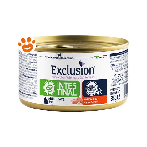 Umido Gatto Intestinal - Maiale e Riso 85g Exclusion (1/4)