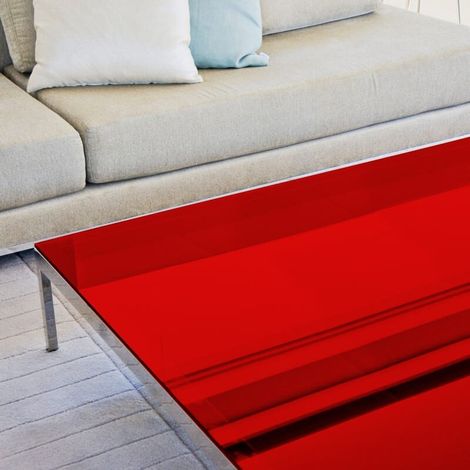 DIMEXACT - Film de protection pour table en verre rouge transparent - 152 cm x 2.5 m - En Rouleau