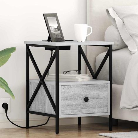 vidaXL  Bedside Cabinet  2 pcs Grey Sonoma 41.5 x 40.5 x 55 cm