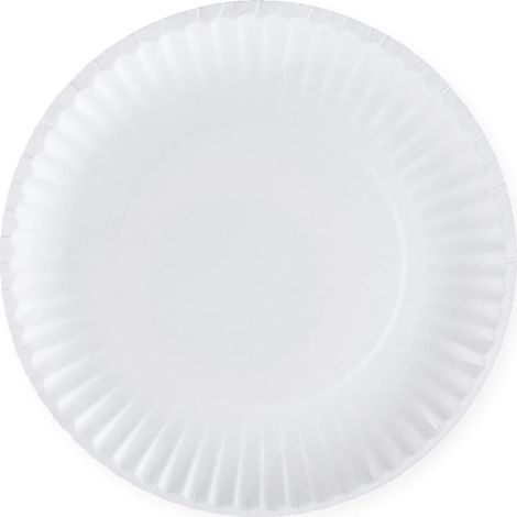 Assiettes jetables en papier blanc non enduit grande quantité vingt trois centimètres pour buffet et événements