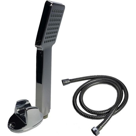 TrAdE Shop Traesio - Doccia Doccetta Soffione 3 Getti Anticalcare Tubo Flessibile 1.5mt Muro 83008 -