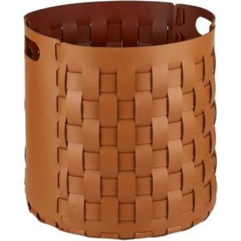 COLOMBO DESIGN Cestino Portabiancheria Bottega Cognac/Bordeaux D40 H40 serie Adj codice prod: BADJ1050-0930