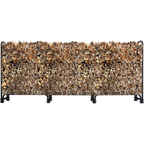 Metall Kaminholzregal Anthrazit 272 x 25 x 95 cm Garten Kaminholzunterstand 1,0 m³ / 1,5 SRM Stapelhilfe