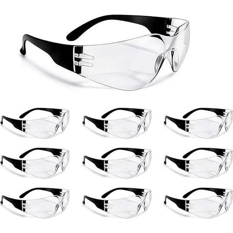 GDHZS- Lot de 10 lunettes de sécurité enveloppantes anti-buée pour le travail, le bricolage et l'extérieur, pour le travail, le bricolage,le tir (1/5)