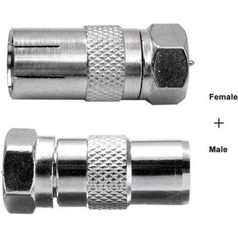 1 Set F Type Fiche Mâle À Coaxial Rf D'Antenne Et Femelle Adaptateur Connecteur Tv Antenne Pour Satellite Tv-Tivos-Dvr 90 (1/4)