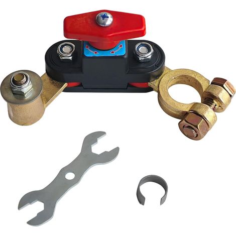 Interrupteur de Batterie 12V/24V en Cuivre Pur avec Connexions Rotatives à 180°, Coupe-Circuit pour Voiture, Camion, Bateau, Camping-car – Protection contre la Décharge Parasite (1/5)