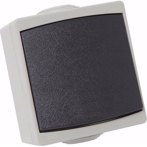 Debflex – Interrupteur va et vient étanche IP54 saillie – 10A 250V – Pour environnements humides – Fixation par vis – Norme NF EN 60669 (1/4)