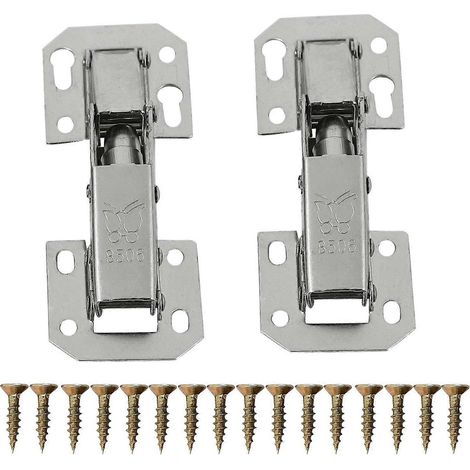2 charnières de porte à fermeture douce pour placard de cuisine/penderie (angle de 90°) et vis (1/5)