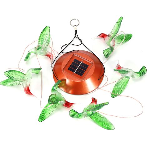 Lumière LED solaire changeant de couleur pour carillon éolien, forme oiseau, décoration extérieure de jardin et maison, multicolore, 1 pièce. (1/5)