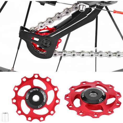 Galet de guidage de dérailleur arrière GUB Lightweight 11T pour VTT (noir et rouge) (1/5)