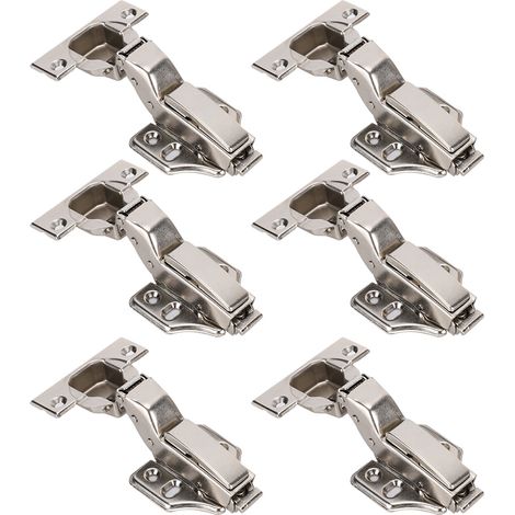 jeux de charnières pour bureau, hydrauliques à 2 niveaux, nickelées, 4 trous, grand angle, A2202C (1/5)