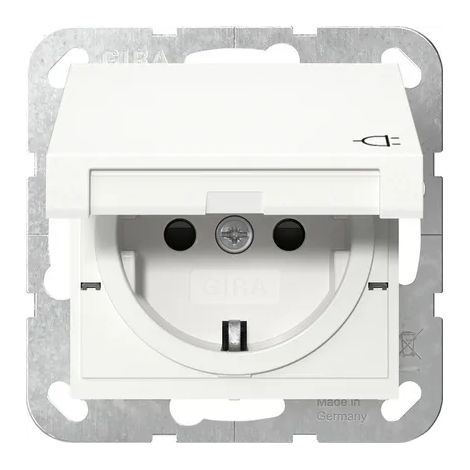 Gira SCHUKO-Steckd. KD + SP SRK System 55 Reinweiß [475403], 4754 03