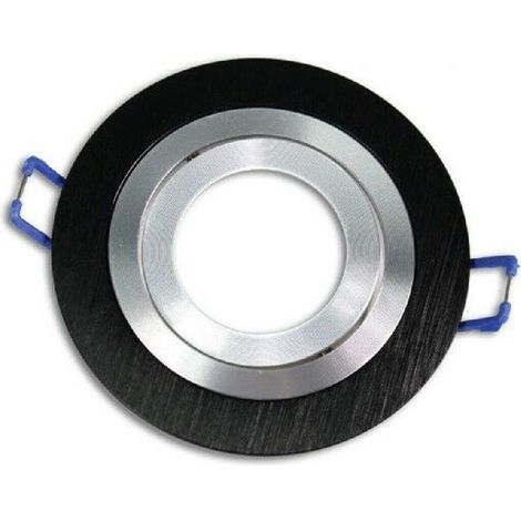 Douille Projecteur Encastrable Pour Projecteur Rond Orientable En Acier Douille P2 Noir
