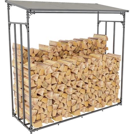 CLP – Abri à bûches en aluminium XL – Dimensions 165x165x70 cm – Construction stable pour extérieur – Panneaux aérés et toit en polycarbonate (1/5)