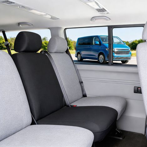 VW T5/Multivan T5 kompatibler Sitzbezug Stoff, passgenau für Einzelsitz Fahrer, robuste Sitzbezüge Transporter/Van anthrazit (1/5)