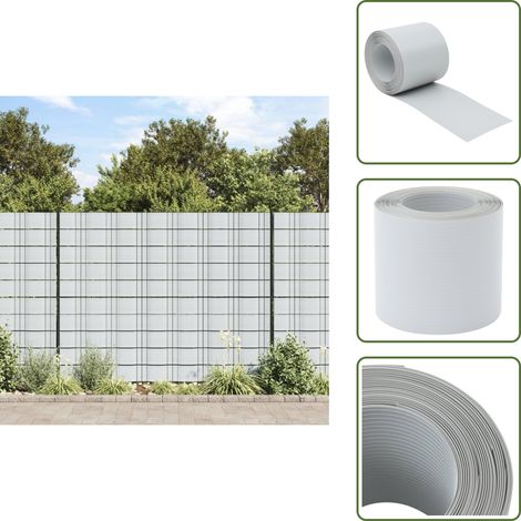 The Living Store Sichtschutzstreifen 10 Stk. Hellgrau 252,5x19 cm PVC - PVC Zaunfolie