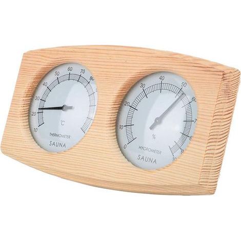 Thermomètre de sauna 2 en 1, thermo-hygromètre en bois