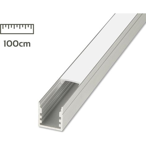 LED Aufbau U-Profil eloxiert 14 x 15mm opal - Länge: 100cm (1/4)