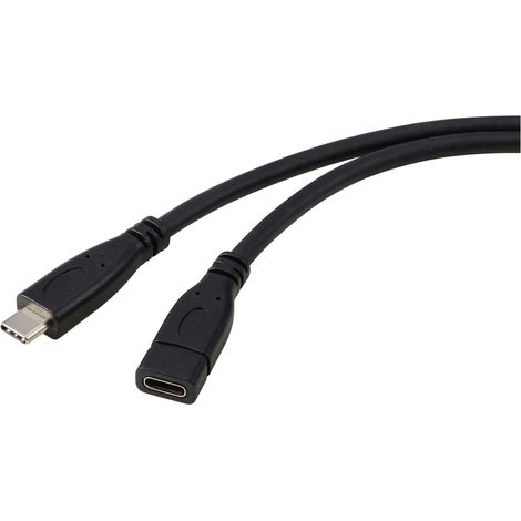 Renkforce USB-Kabel USB 3.2 Gen1 USB-C® Stecker, USB-C® Buchse 1.00 m Schwarz RF-5720414 (1/3)