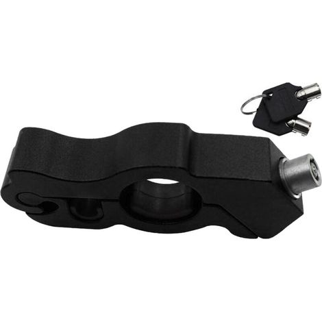 Motorrad-Lenkerschloss, wasserdicht, diebstahlsicher, universelles Bremsschloss, robustes CNC-gefrästes Aluminium für Roller und Straßenmotorräder (SCHWARZ).