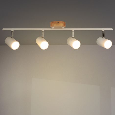 IluminaShop - Lampara de Techo Serie Wood 4 Focos GU10 (1/3)