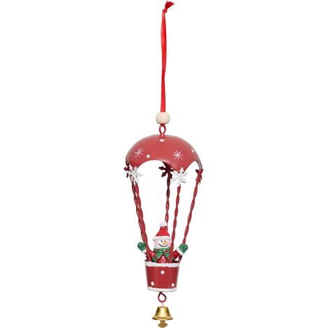 Soggetto mongolfiera pupazzo di neve in metallo h.14cm assortito - Feeric lights & christmas