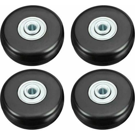Roulette Valise, Bagage Valise Réparation Roulette Charge Lourd 50mm Muette Caoutchouc Universelle Pivotante Roue Rechange Transport Remplace Roulette 4PCS pour Valise/Bagage/Sac à Dos/Voyage (1/4)