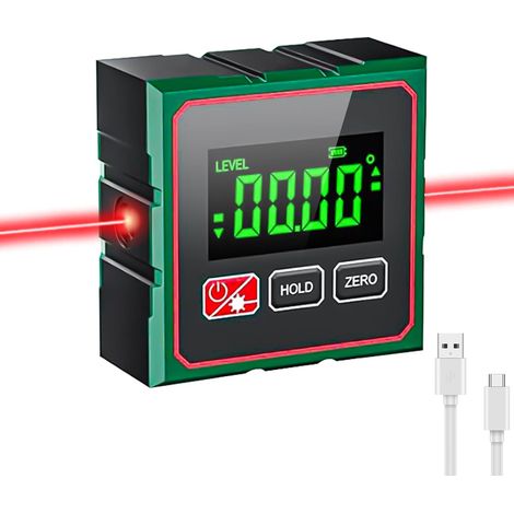 Niveau Electronique,Inclinomètre Numérique avec Écran LCD,Aimant 4 Faces,avec Fonction Laser Base et Magnétique Forte,Niveau Électronique Inclinometre Numérique pour Menuiserie, Construction (1/5)