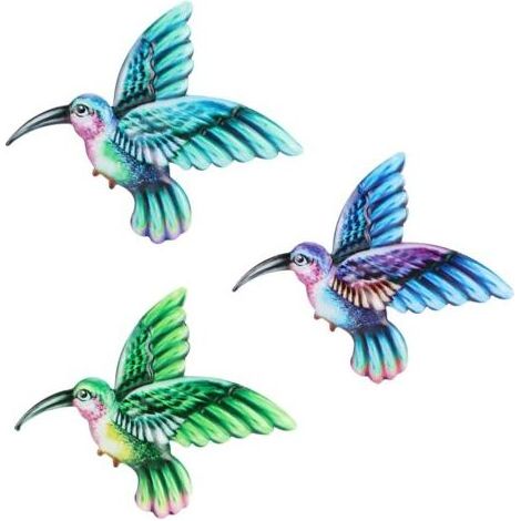 Décoration murale en métal, Colibri coloré Sculpture en fer Colibri en métal Tenture murale en métal Décoration extérieure Ornement à suspendre Décoration murale en métal Oiseau Décoration extérieure (1/5)