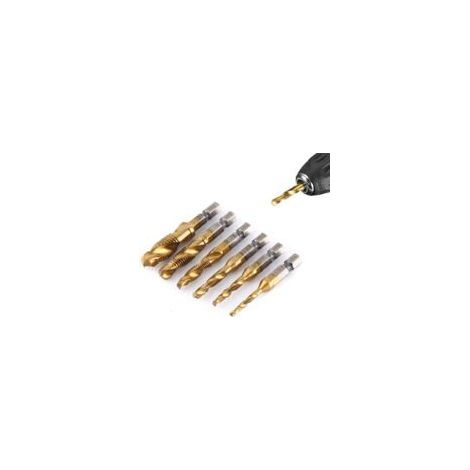 Coffret de 6 tarauds M3 à M10 en acier rapide nitruré – Évacuation efficace des copeaux – Pour machines de taraudage (1/5)