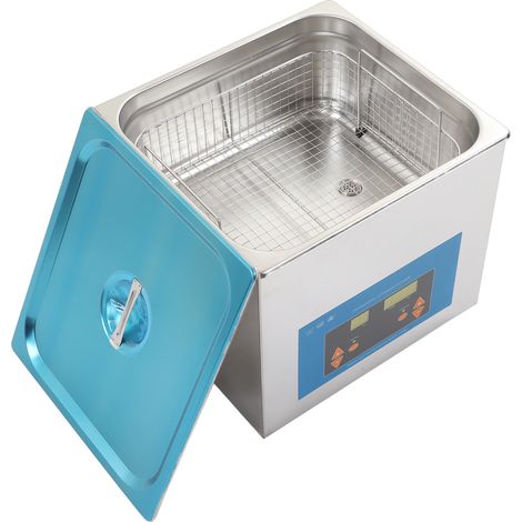 Nettoyeur Ultrasons 13L Inox 300W avec Minuterie et Chauffage, Contrôle par Bouton Mécanique, Machine de Nettoyage à Ultrasons, Prise UE 220-240V (1/5)