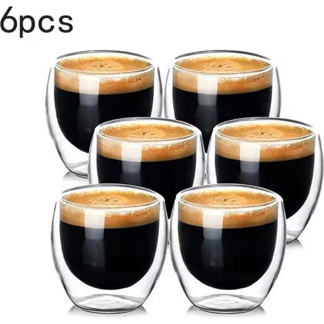 Tasse à double paroi en forme d'œuf, simple et transparente, adaptée à un usage domestique, sans anse, pour les boissons, café, latte et thé, fabriquée en verre borosilicate de haute qualité. (1/5)
