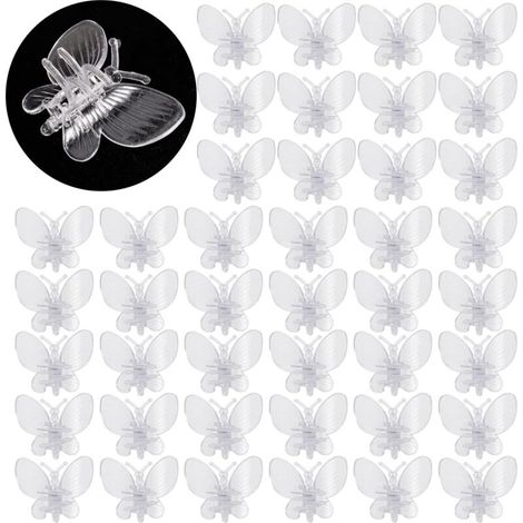 60 Pieces Pince Orchidee Orchid Clips en Plastique Papillons Clips pour Plantes Clips de Support pour Plantes Clips de Support Plante Clips Orchideen Pinces à Orchidées Pince Pour Plantes(Trans (1/3)