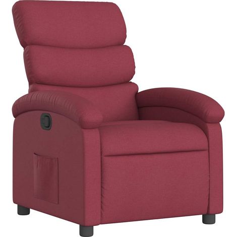 Maison Exclusive - Sillón reclinable de tela rojo tinto