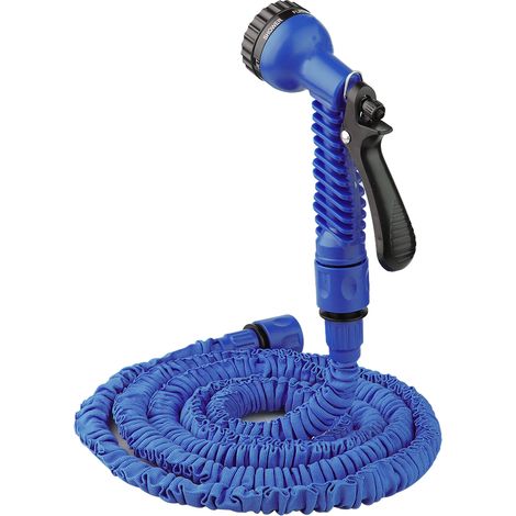 Tubo da Giardino Estensibile 7,6m – Espansione 3x in TPE Resistente con Pistola Spray – Design Compatto Anti-Groviglio – Ideale per Auto e Irrigazione (1/5)