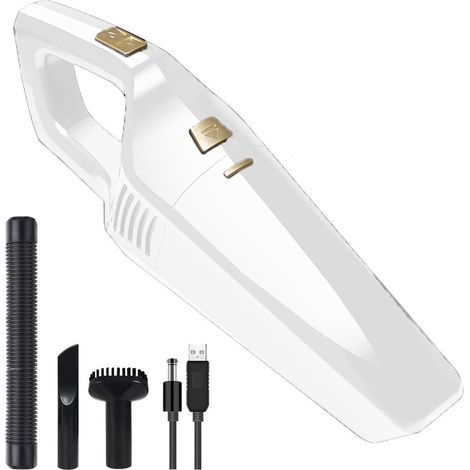 Aspirateur À Main - 4,5 Kpa - Batterie Lithium 20-30 Min - Filtre HEPA Acier Inoxydable - Usage Sec Et Humide - Pour Maison Voiture Jardin - 1 Pièce (1/5)